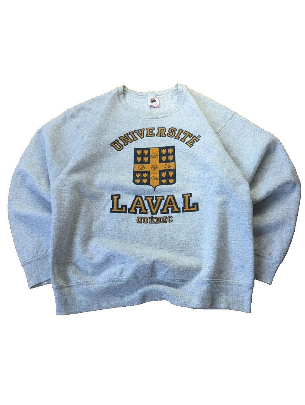Vintage Universite Laval Quebec Sweatshirt Medium Gray Made in USA Crewneck